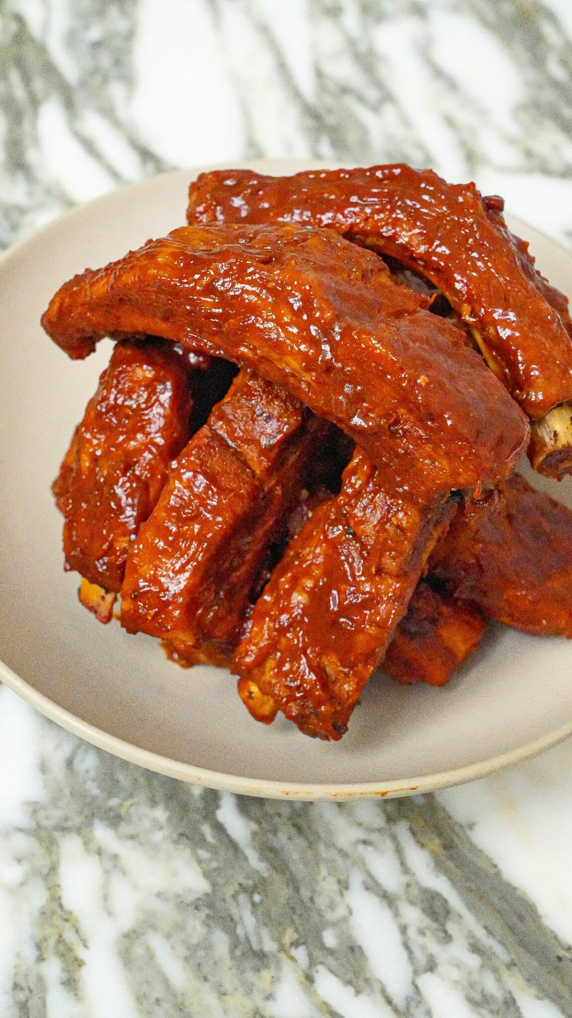 Oven Baked Ribs on a plate.