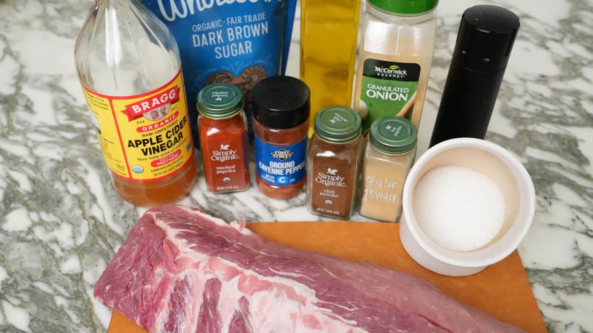 Raw ingredients for oven baked ribs.