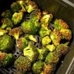 Air Fryer Broccoli cooked in the air fryer.