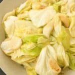 Din Tai Fung Taiwanese Cabbage with garlic cooked in a bowl.