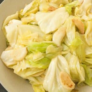 Copycat Din Tai Fung Taiwanese Cabbage with Garlic in a bowl.