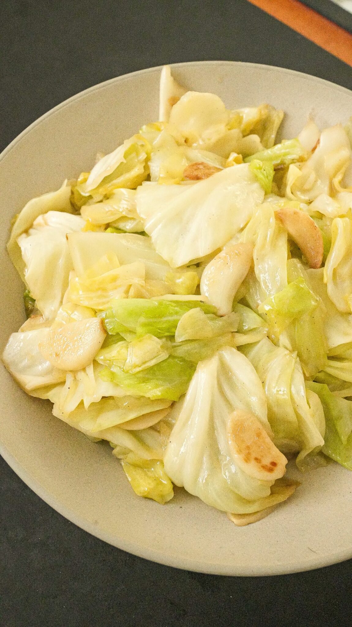 Copycat Din Tai Fung Taiwanese Cabbage with Garlic in a bowl. 
