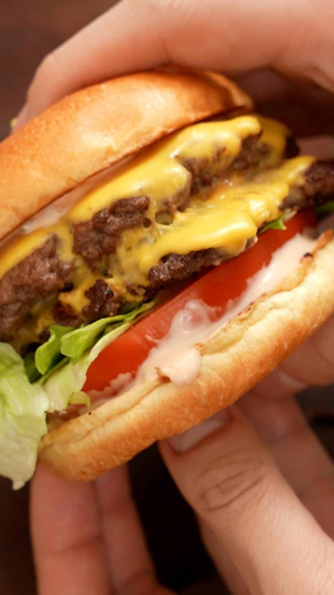 A burger with Big Mac Sauce on the buns.