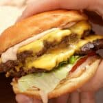 In N Out Burger with In N Out Sauce dripping down the patty.