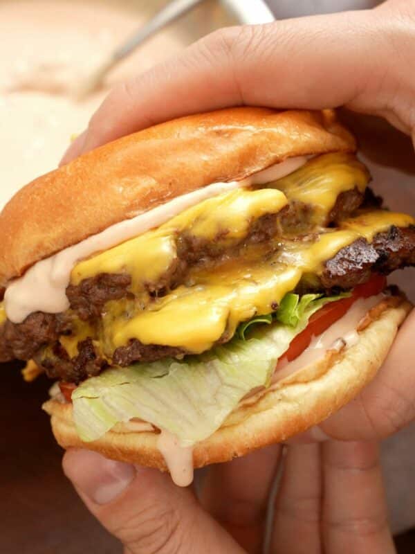 In N Out Burger with In N Out Sauce dripping down the patty.