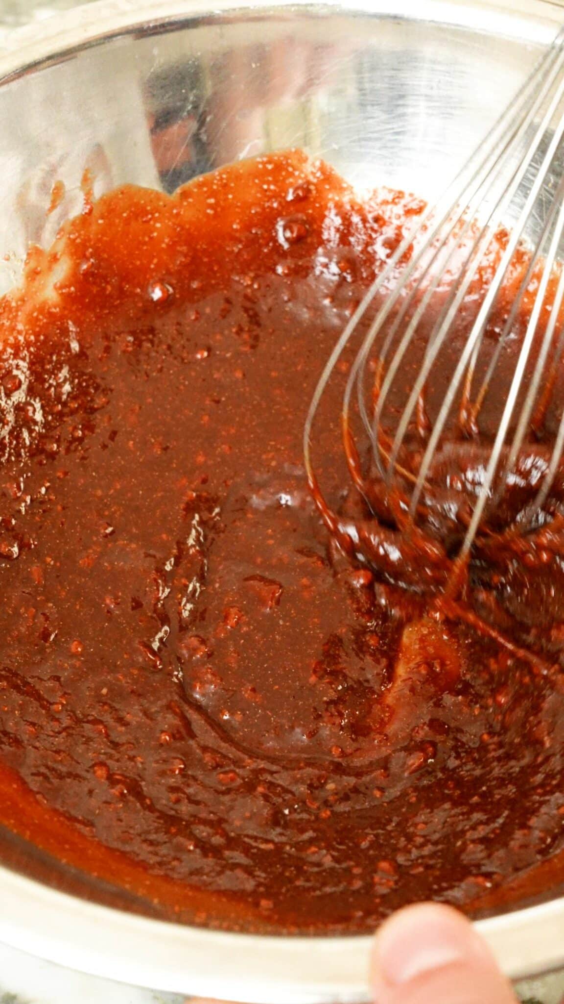 Char Siu chicken marinade being mixed in a bowl.