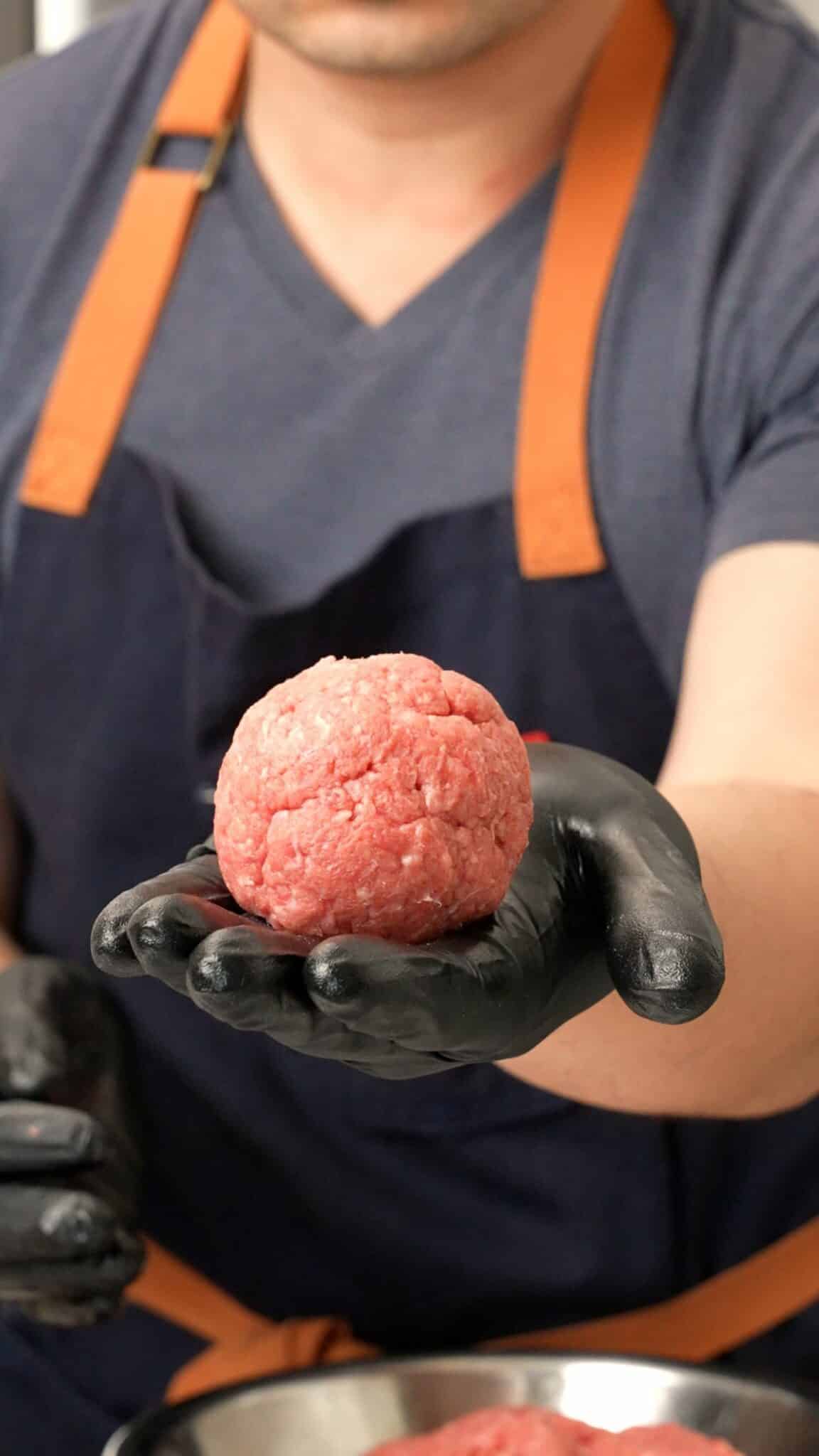 Smash burger patty molded into balls.