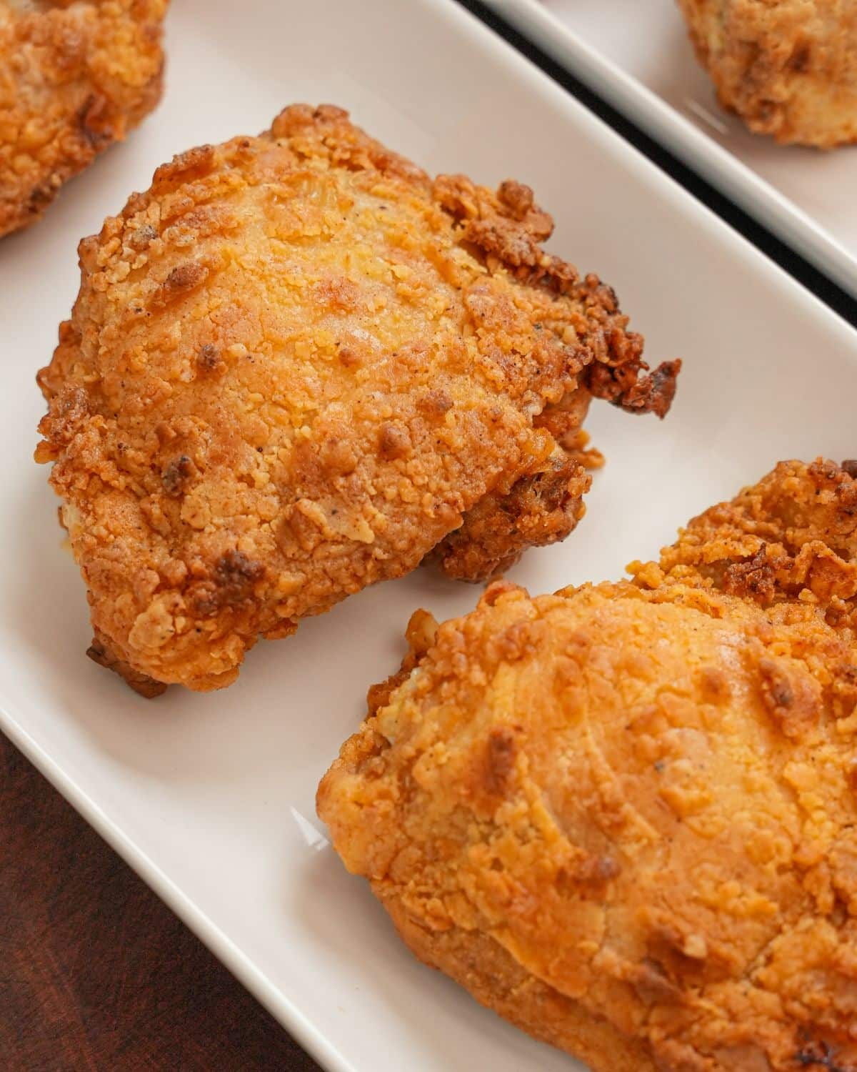 Air Fryer Fried chicken in a plate cooked in the air fryer.